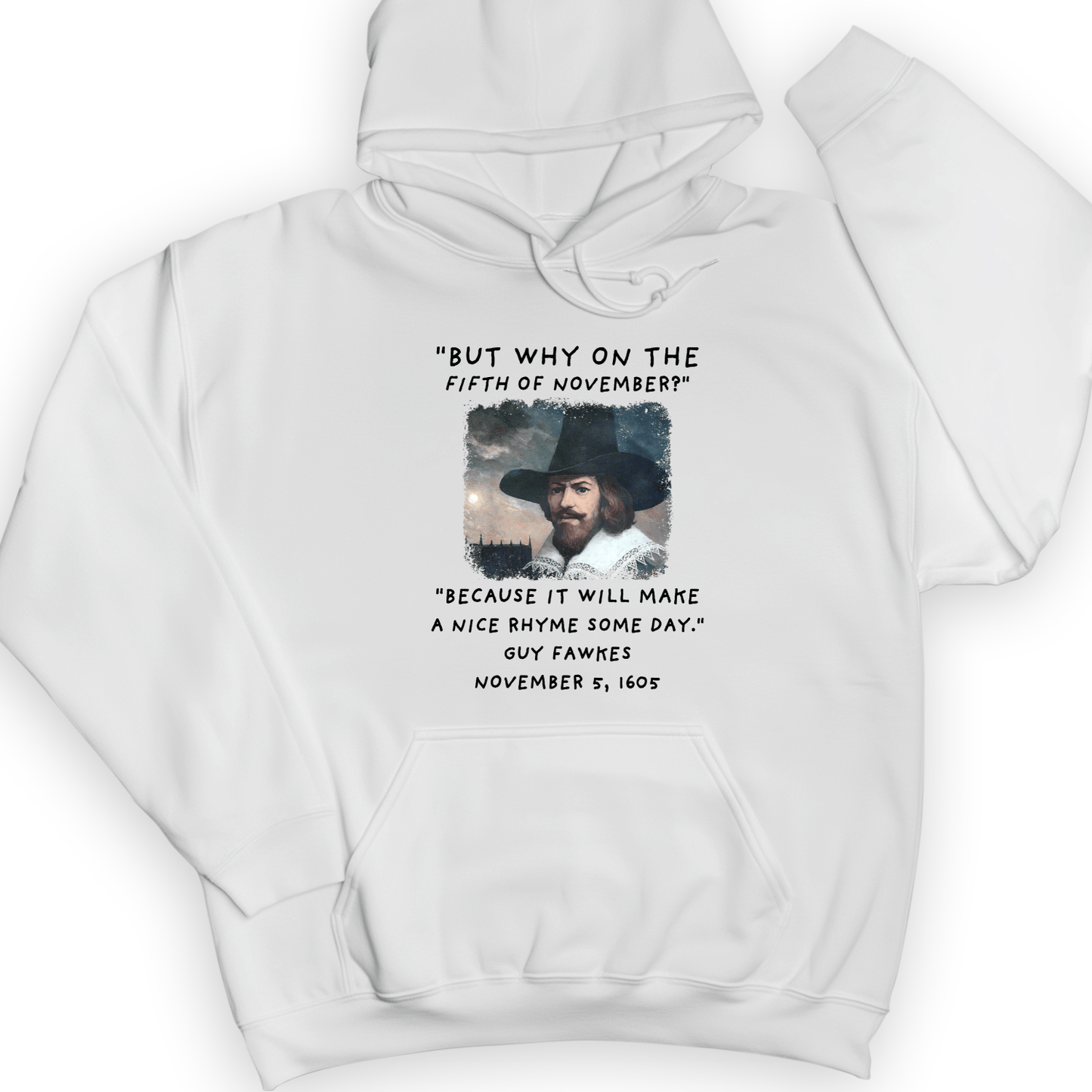 The 5th Of November Hoodie White / S