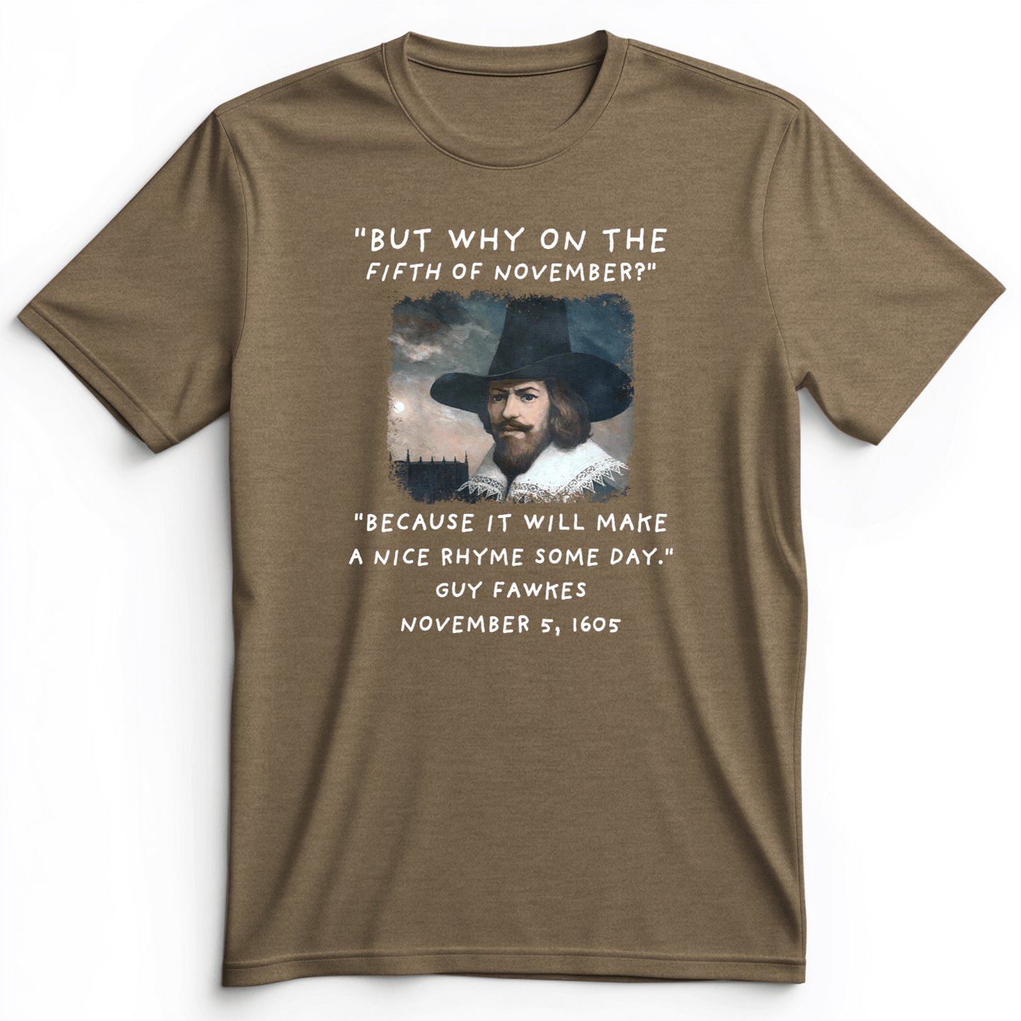 The 5th Of November Premium Tee Heather Olive / S
