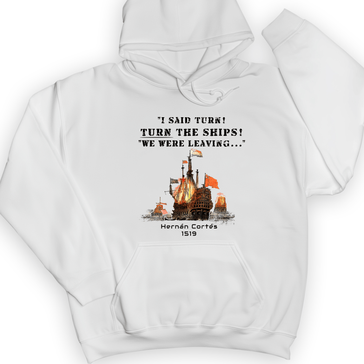 Turn The Ships Hoodie White / S