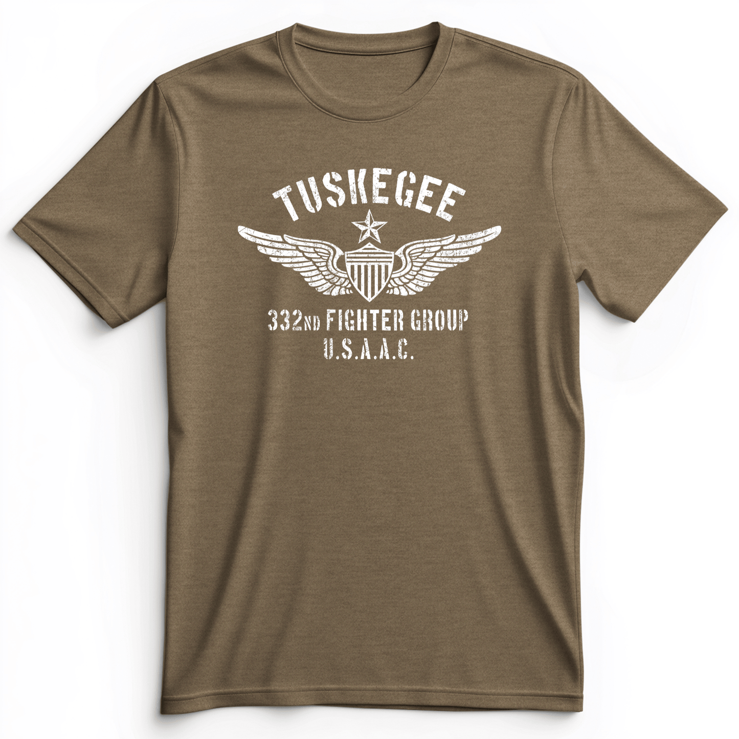 Tuskegee 332 Fighter Group Premium Tee Heather Olive / S