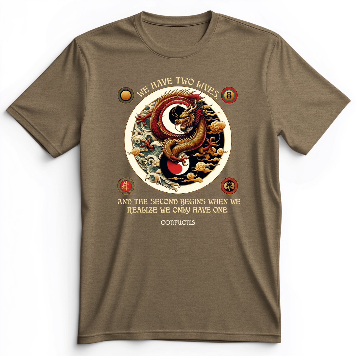 Two Lives Premium Tee Heather Olive / S