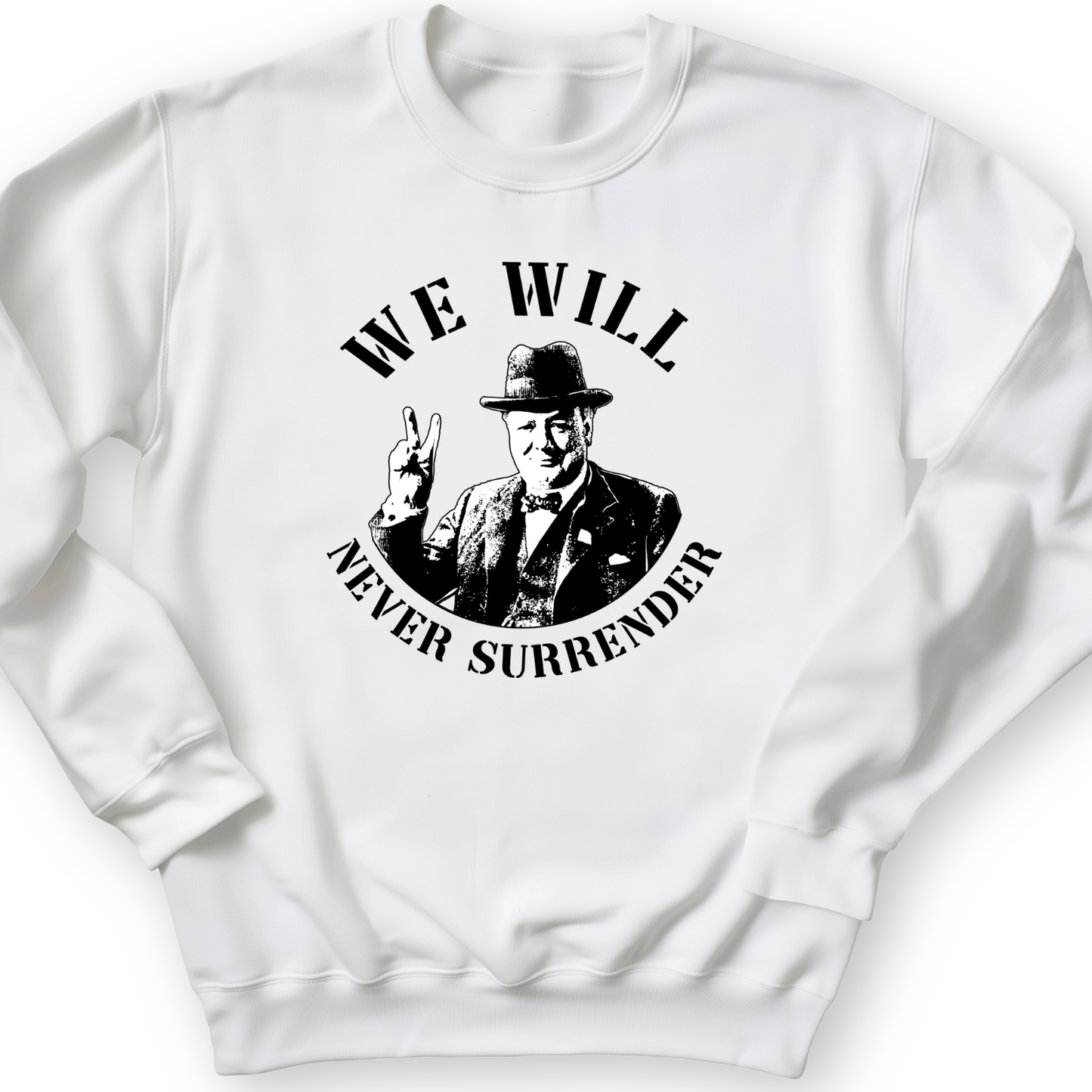 We Will Never Surrender Crewneck White / S