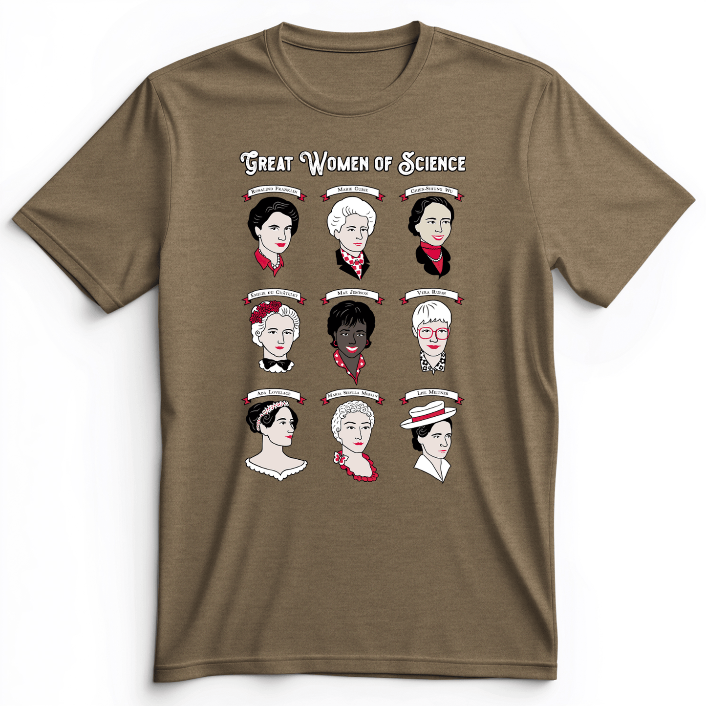 Women Of Science Premium Tee Heather Olive / S