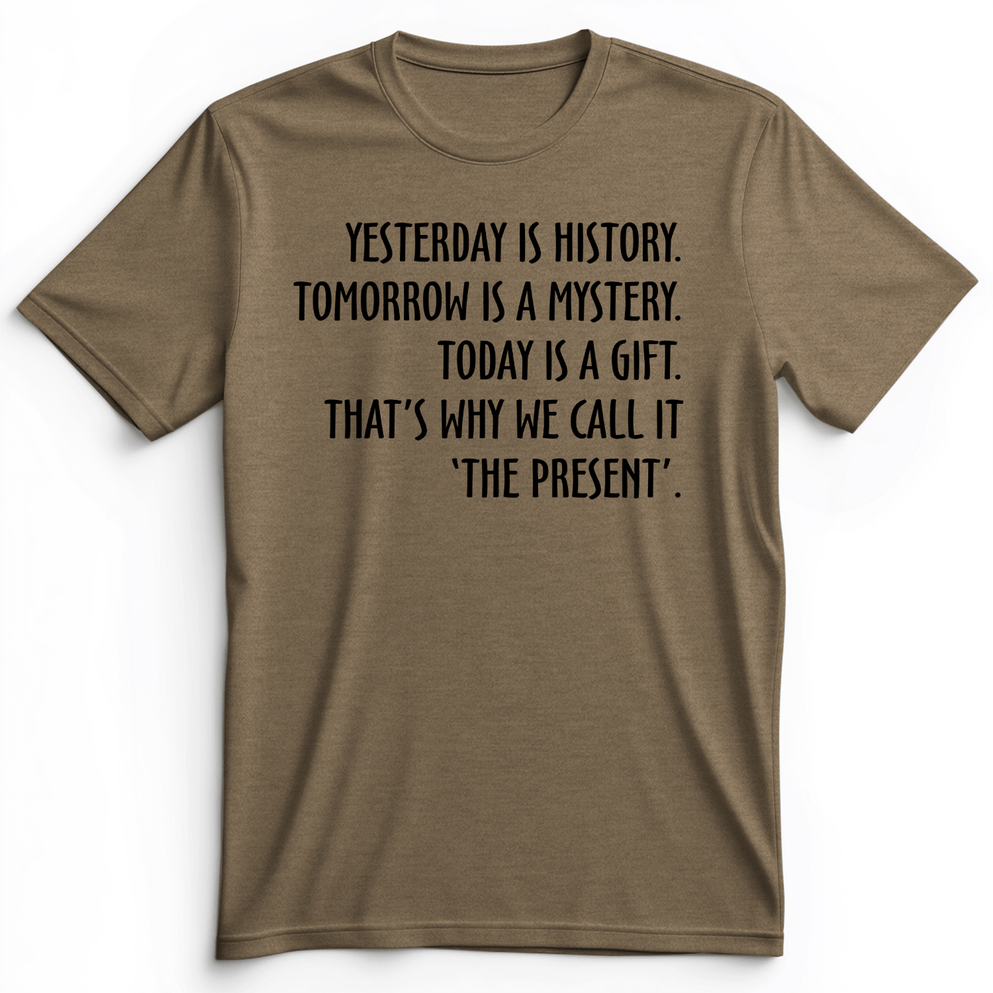 Yesterday Is History Premium Tee Heather Olive / S