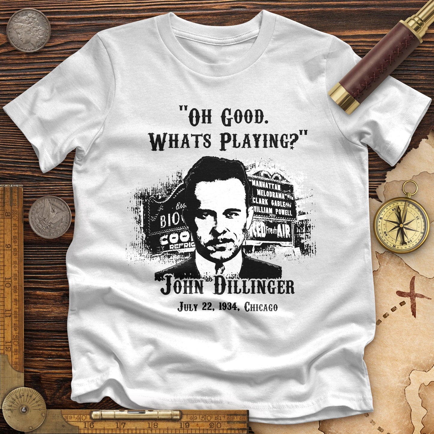 John Dillinger Let's Go To Movies Premium Tee