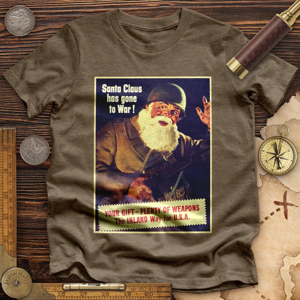Santa Has Gone To War High Quality Tee Heather Olive / S