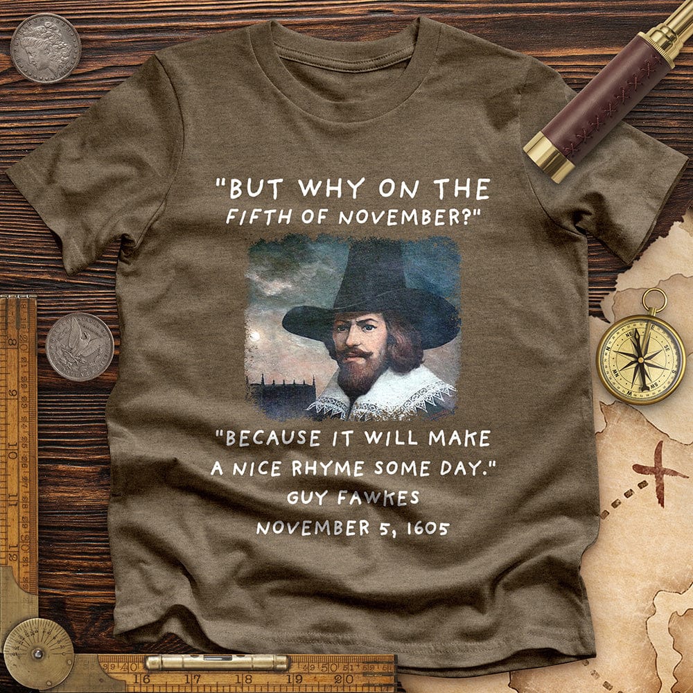 The 5th Of November High Quality Tee Heather Olive / S