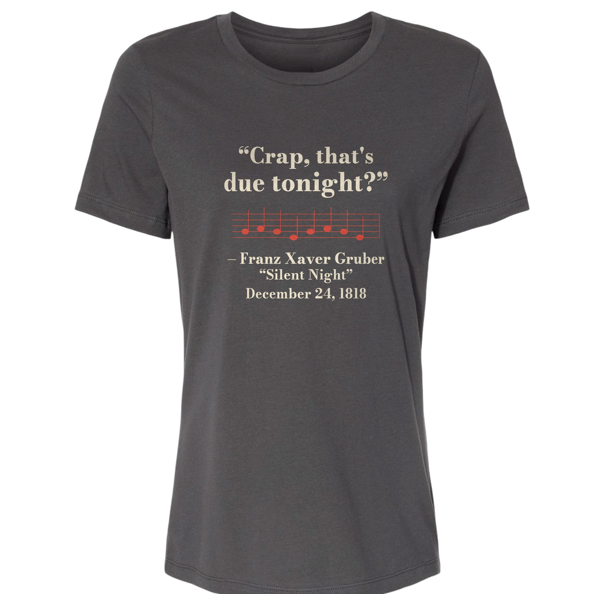 Silent Night Due Tonight Gruber 1818 Women's T-Shirt