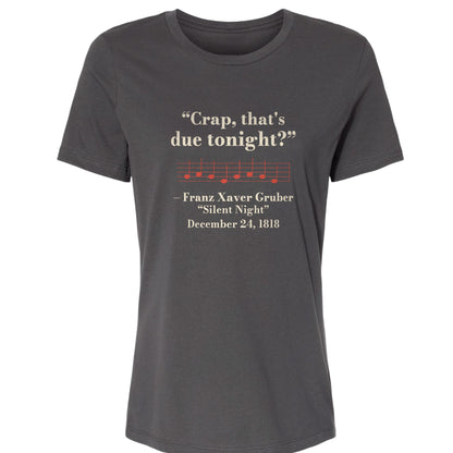 Silent Night Due Tonight Gruber 1818 Women's T-Shirt