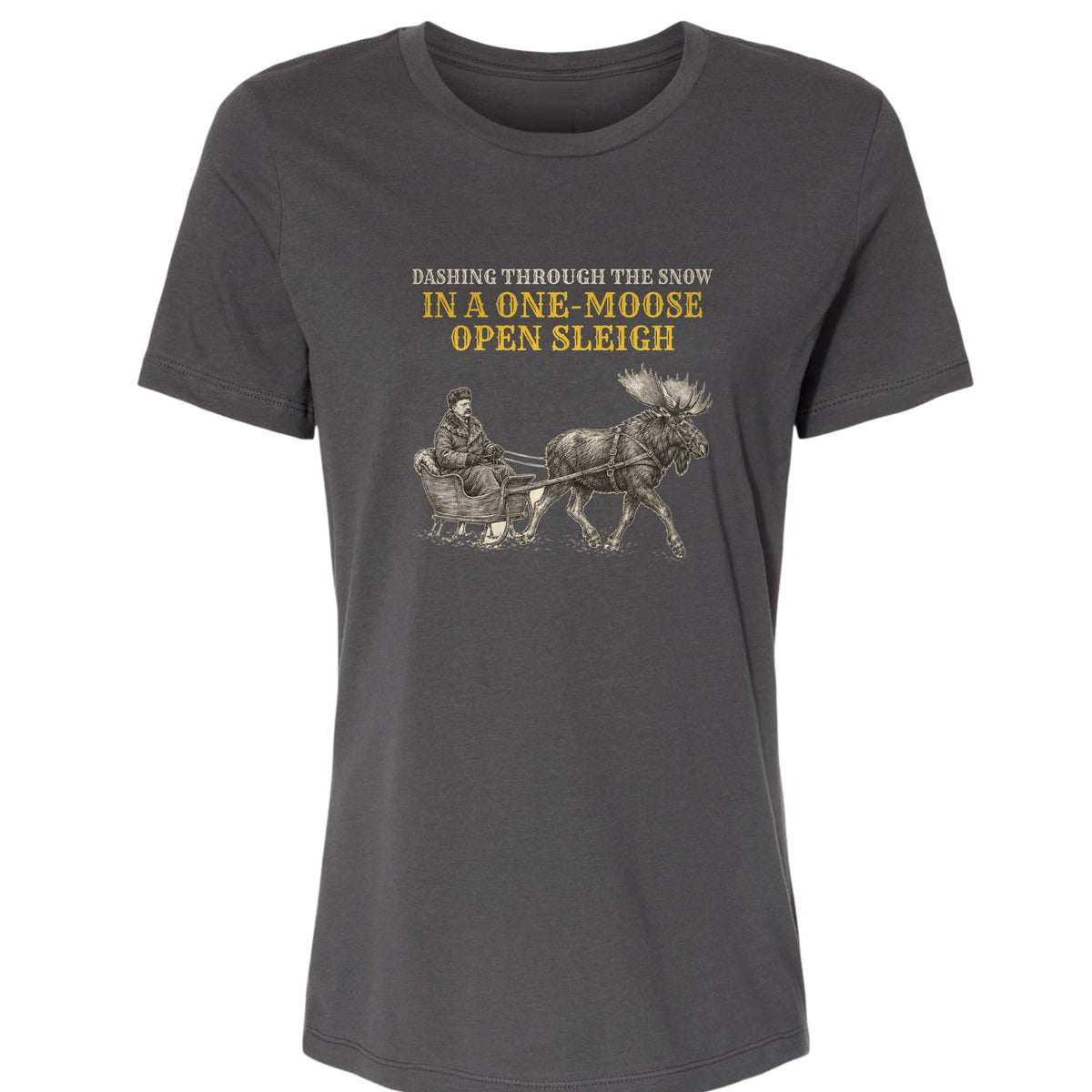 Teddy Roosevelt One Moose Open Sleigh Women's T-Shirt
