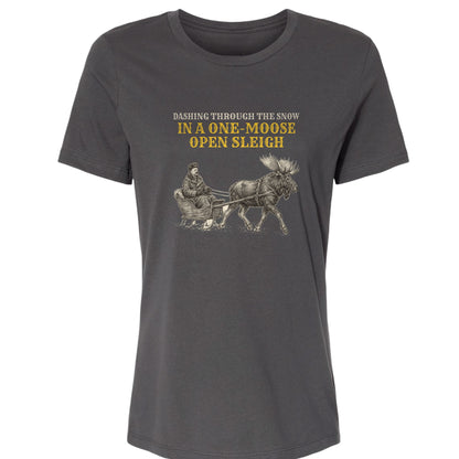 Teddy Roosevelt One Moose Open Sleigh Women's T-Shirt