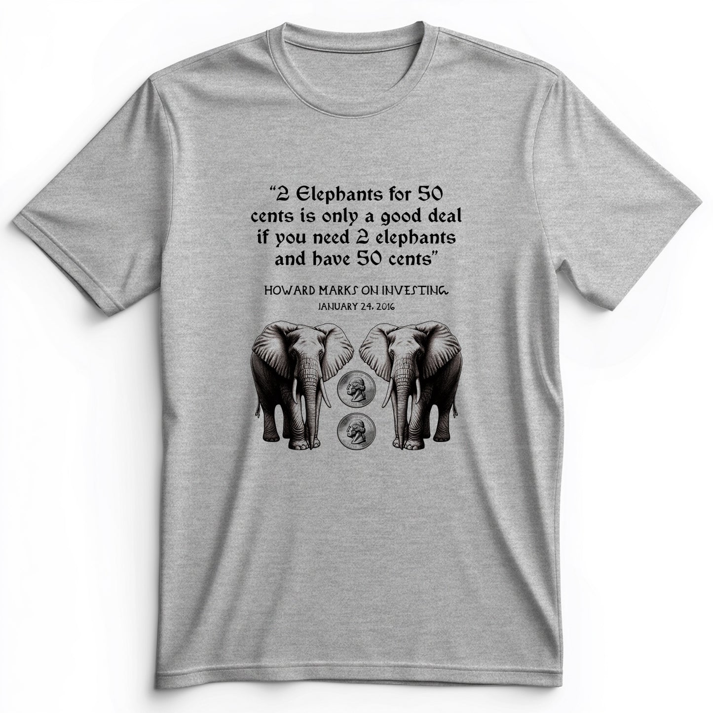 2 Elephants for 50 Cents Premium Tee