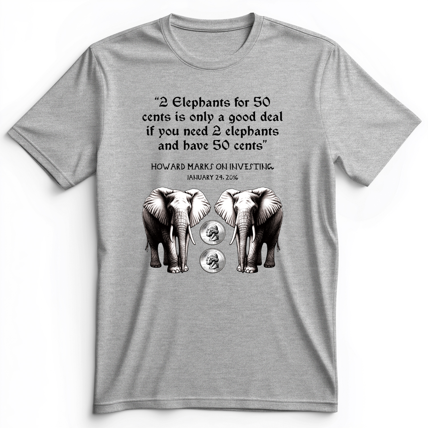 2 Elephants for 50 Cents Premium Tee