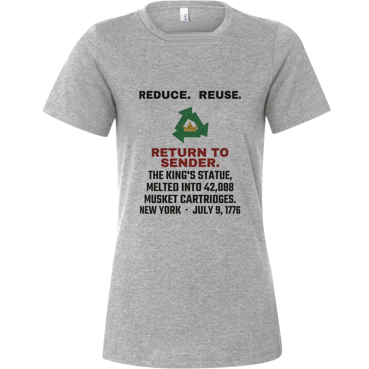 Return To Sender King's Statue 1776 Women's T-Shirt