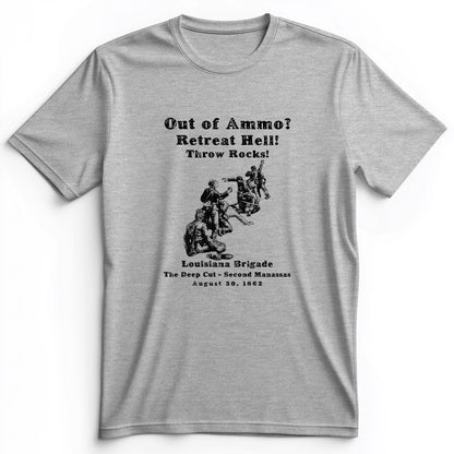 Out Of Ammo Throw Rocks Premium Tee