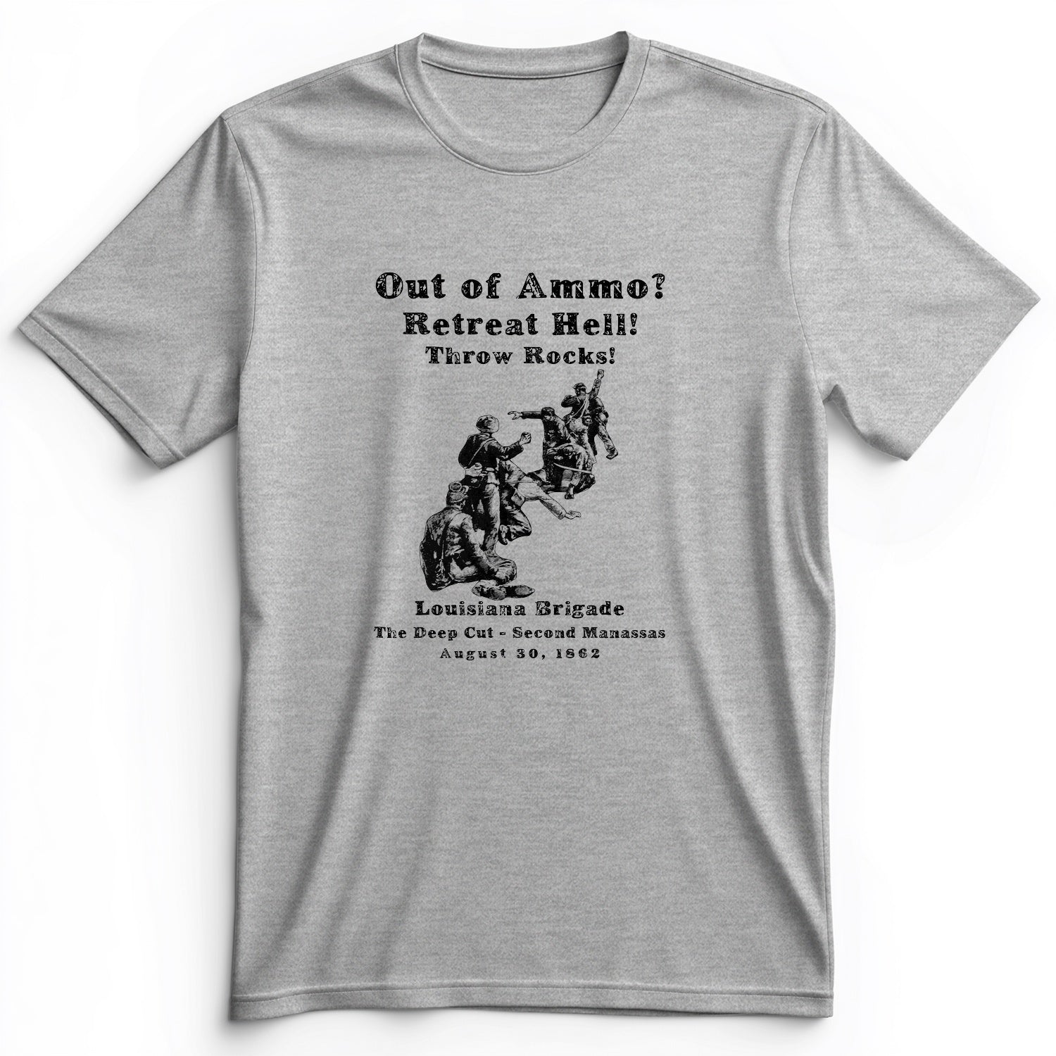 Out Of Ammo Throw Rocks Premium Tee