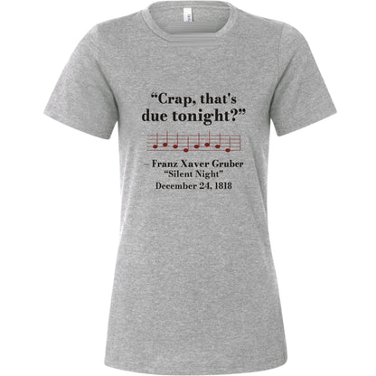 Silent Night Due Tonight Gruber 1818 Women's T-Shirt