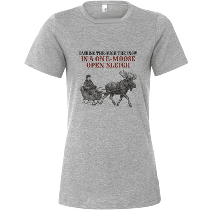 Teddy Roosevelt One Moose Open Sleigh Women's T-Shirt