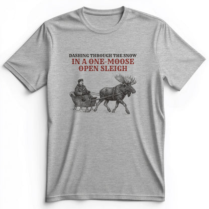 Teddy Roosevelt One Moose Open Sleigh Premium Tee