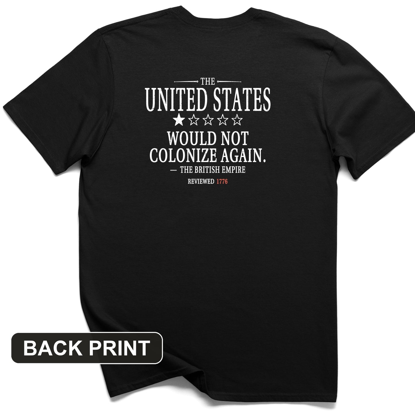 1 Star US Back Print T-Shirt