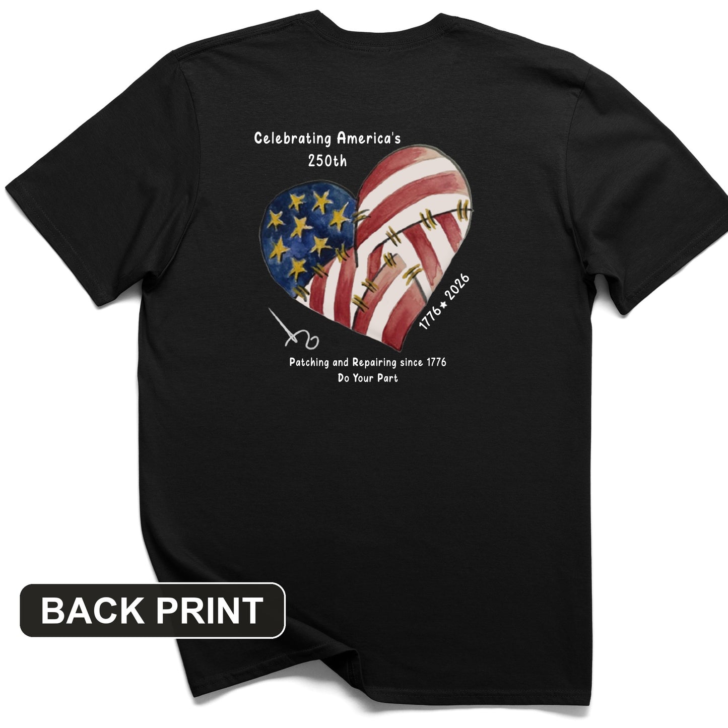 250th Heart Back Print T-Shirt