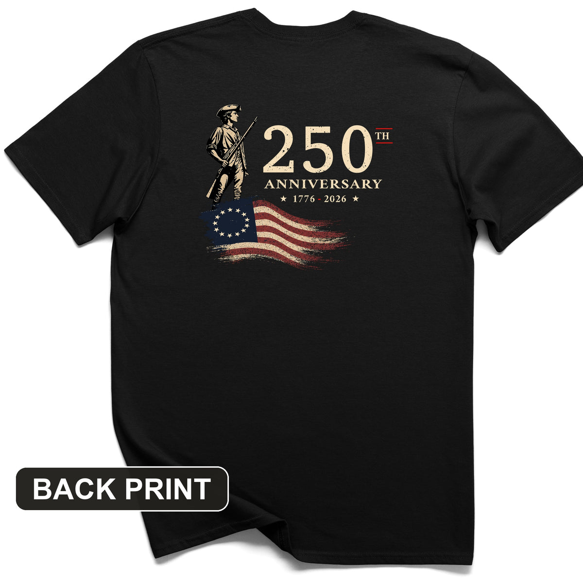 250th Anniversary Soldier Back Print T-Shirt
