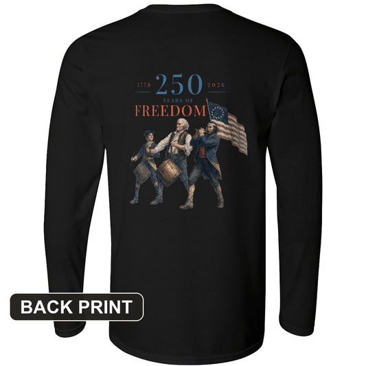 250th Drummers Back Print Long Sleeve T-Shirt