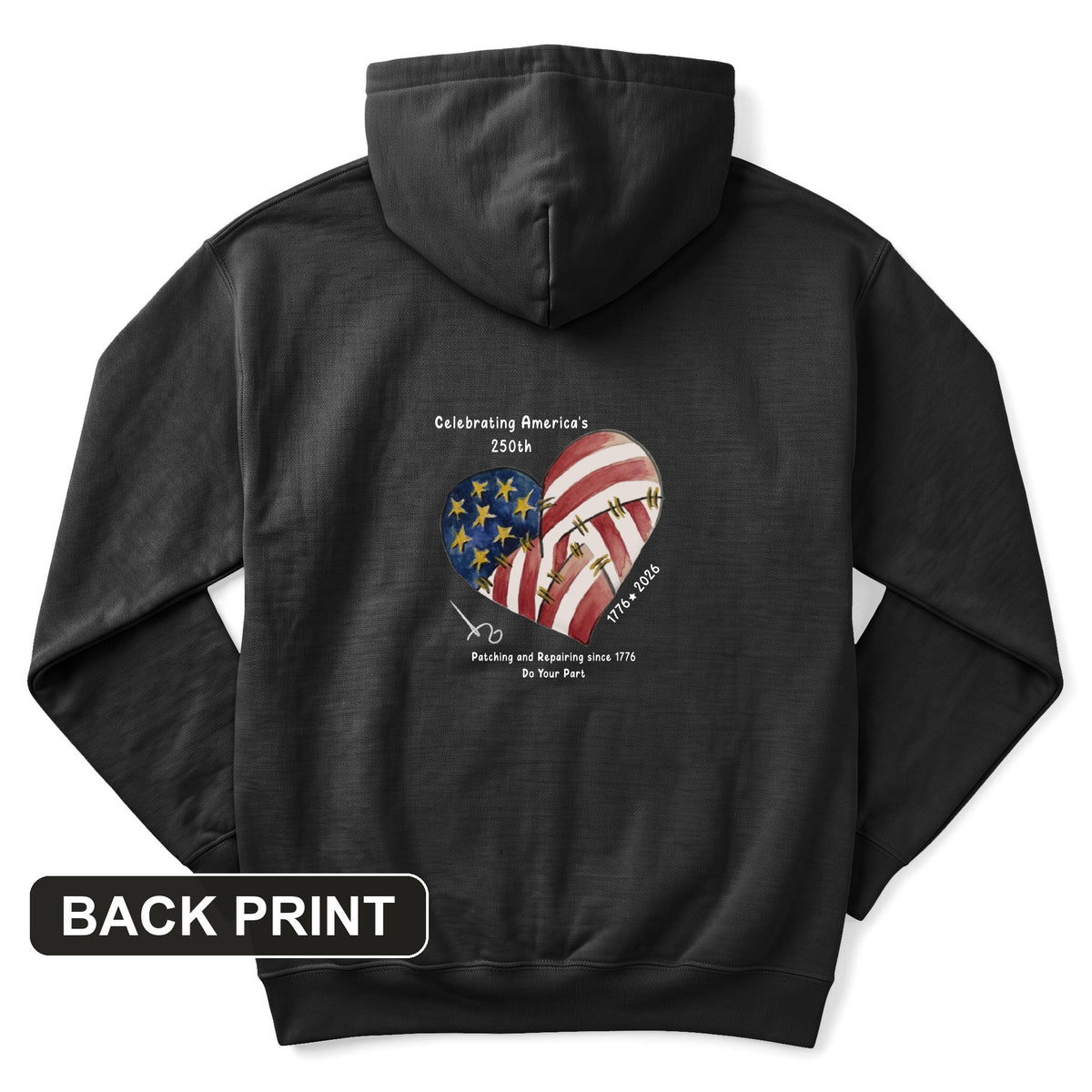 250th Heart Back Print Hoodie