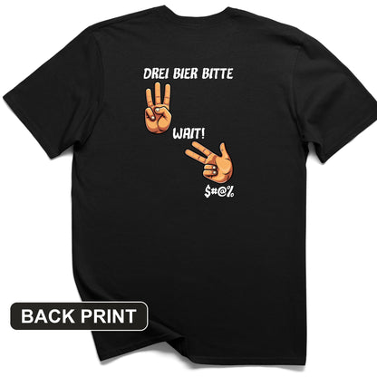 3 Beers Back Print T-Shirt