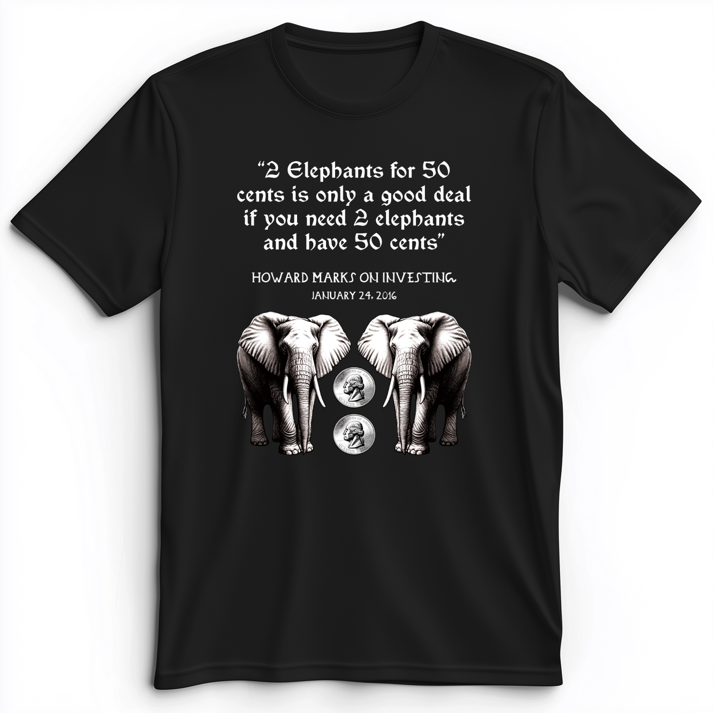 2 Elephants for 50 Cents Premium Tee