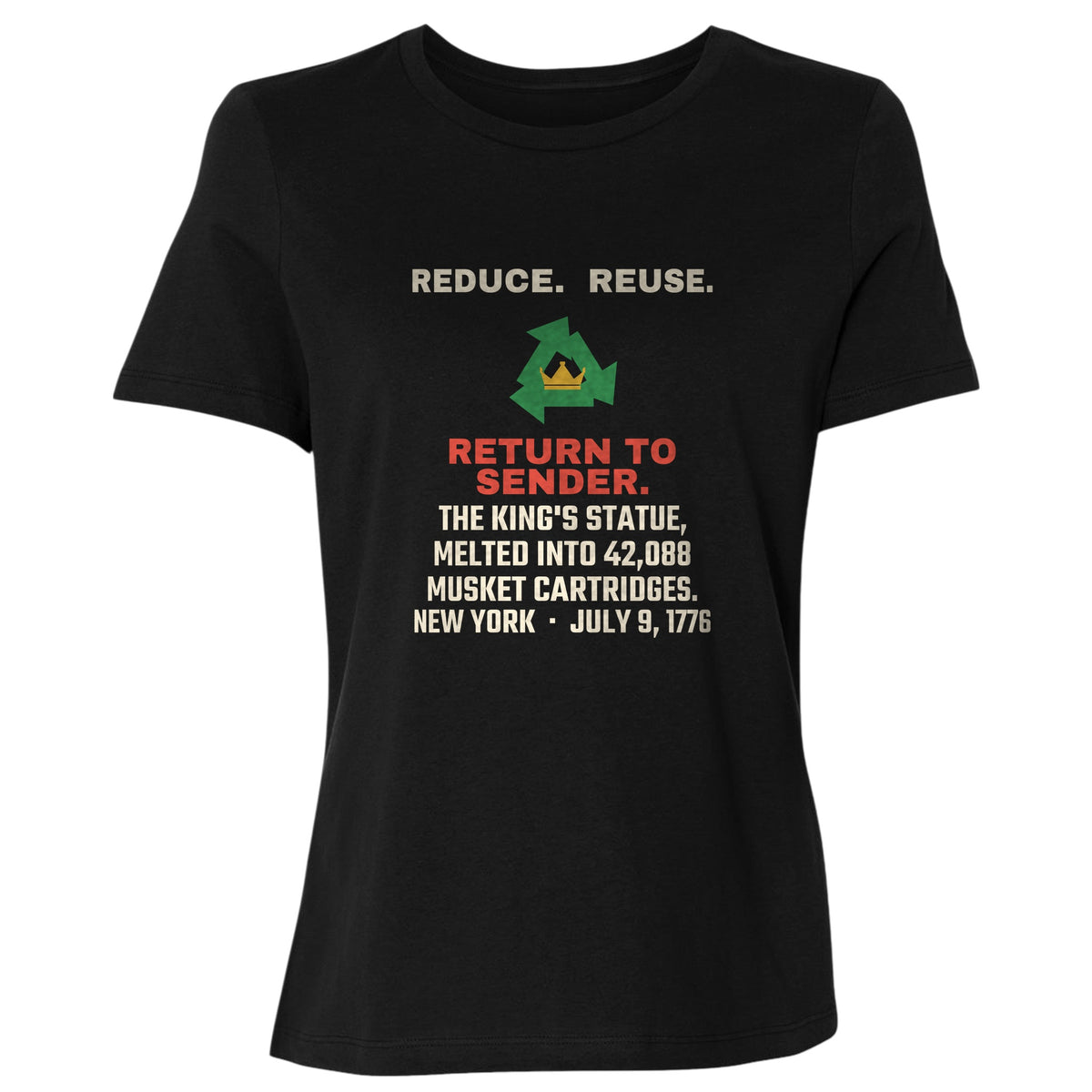 Return To Sender King's Statue 1776 Women's T-Shirt