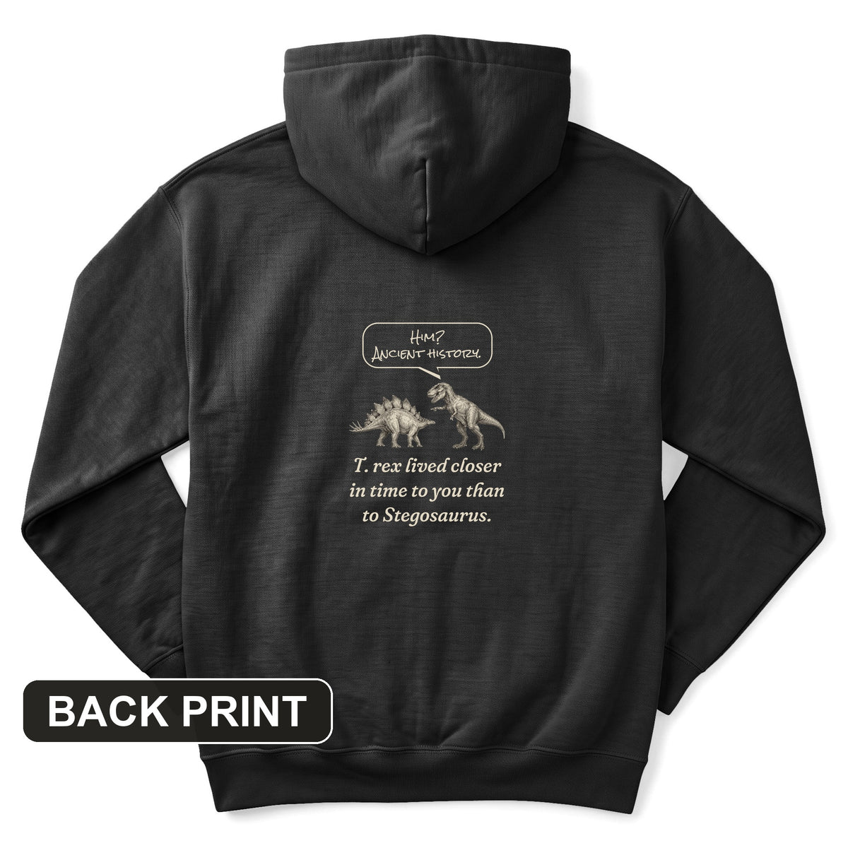Ancient History T Rex Back Print Hoodie