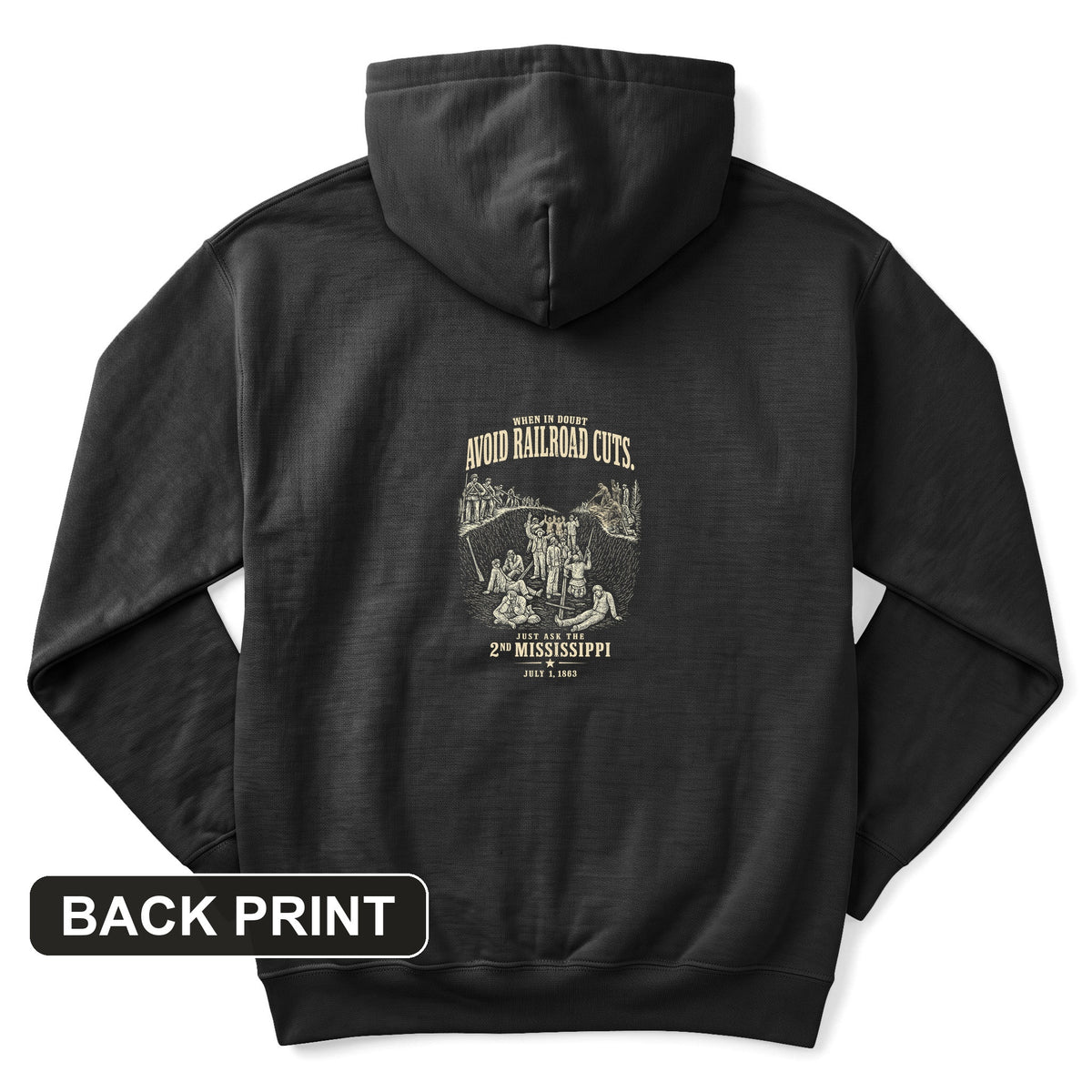 Avoid Railroad Cuts Back Print Hoodie