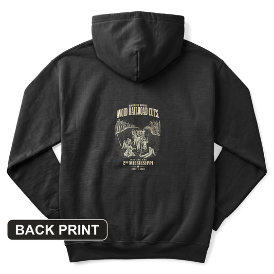 Avoid Railroad Cuts Back Print Hoodie