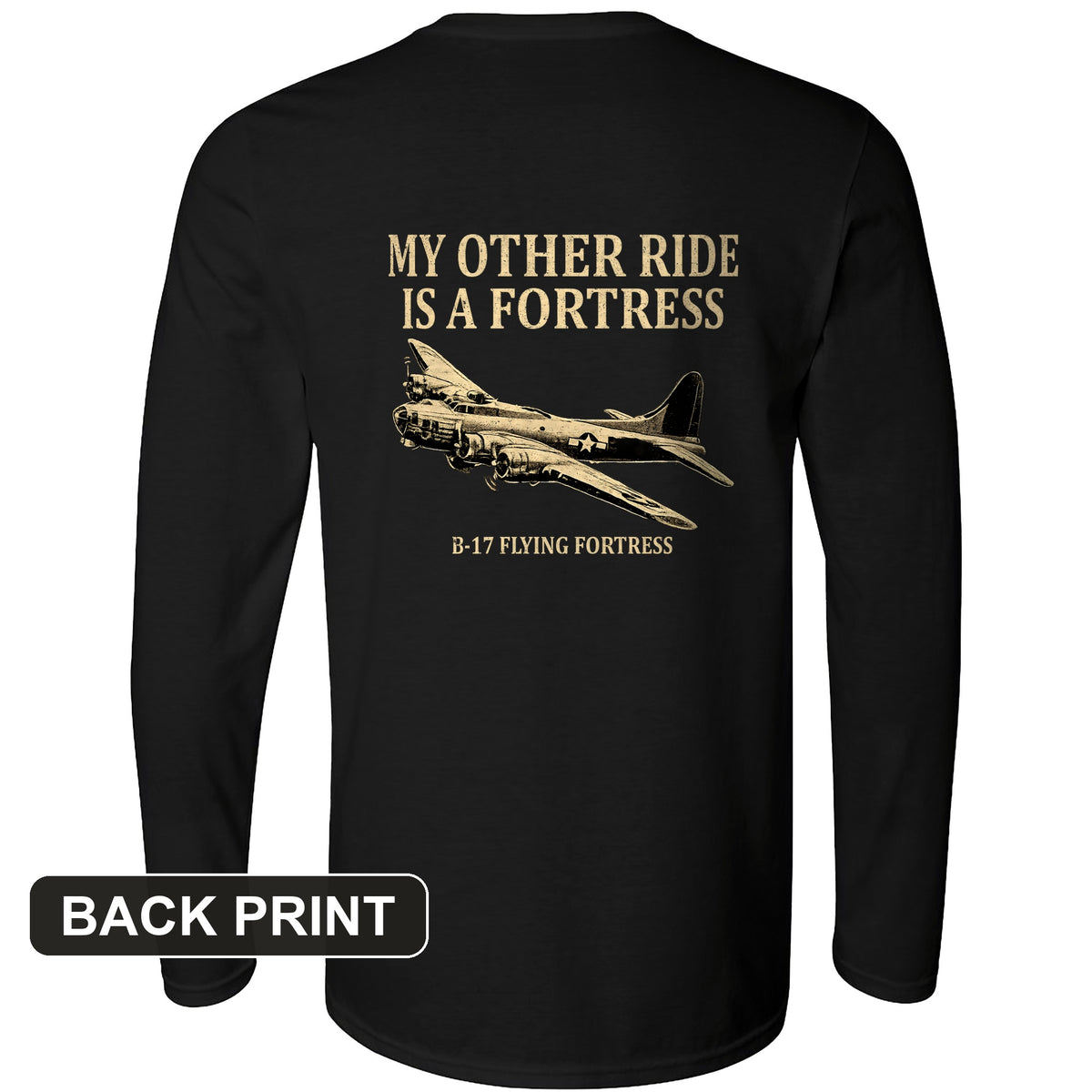 B-17 Back Print Long Sleeve T-Shirt