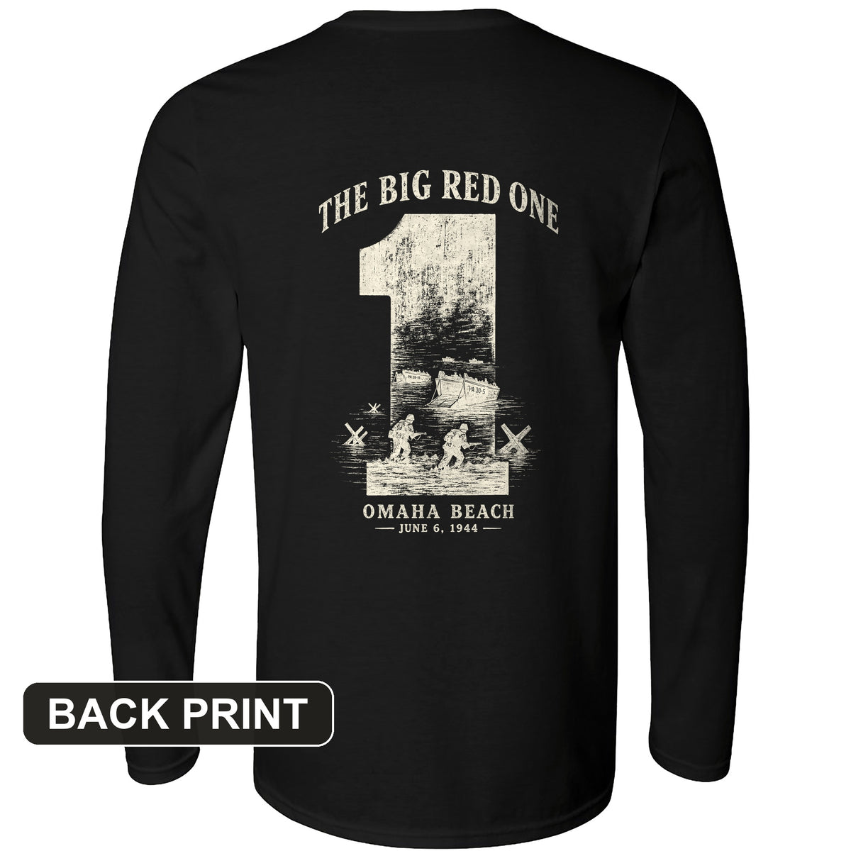 Big Red One Back Print Long Sleeve T-Shirt