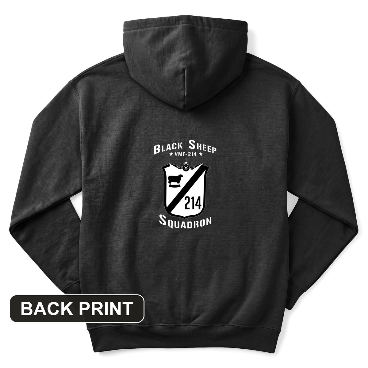 Black Sheep Back Print Hoodie