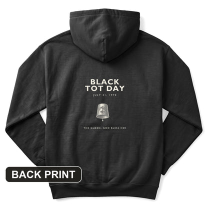 Black Tot Day Back Print Hoodie