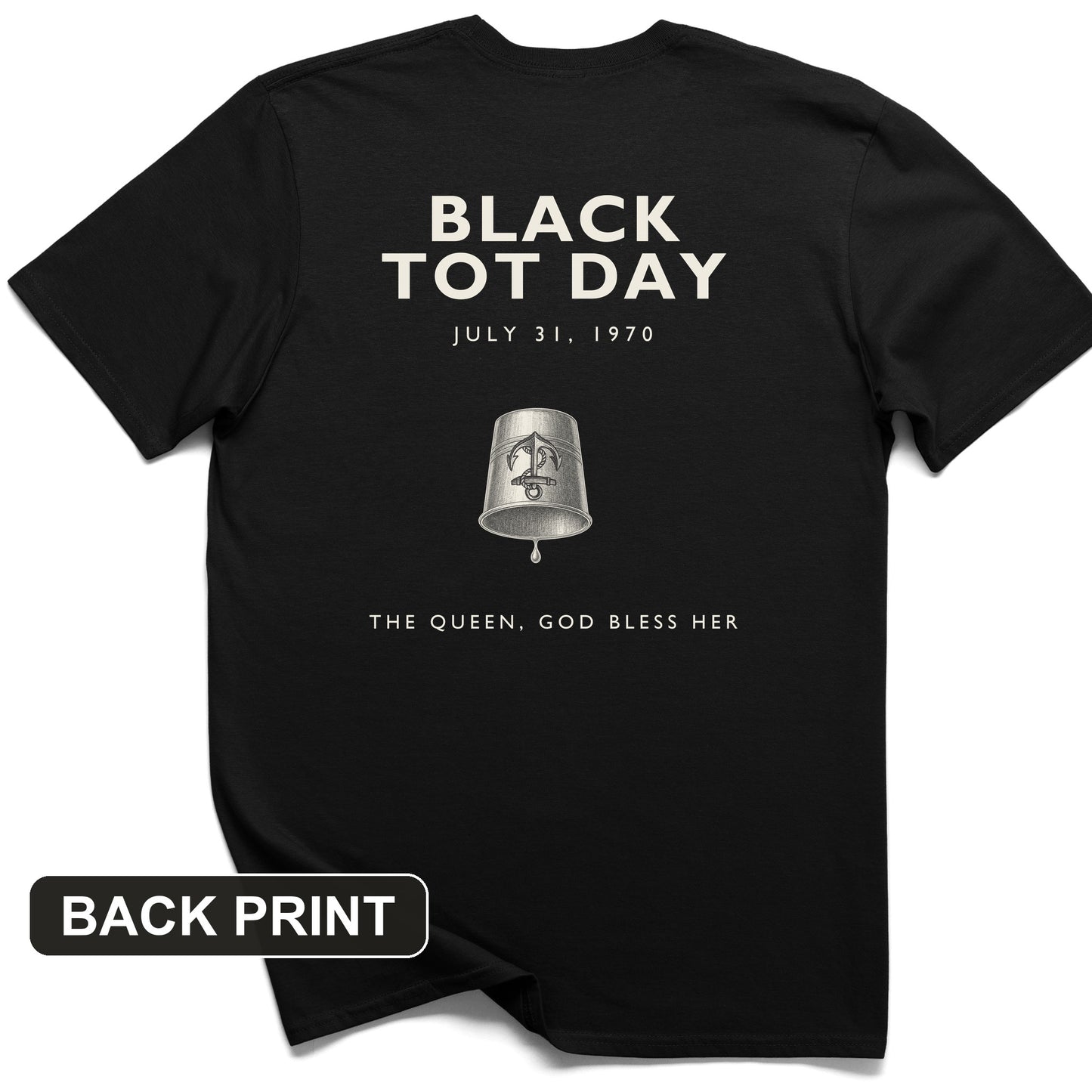 Black Tot Day Back Print T-Shirt