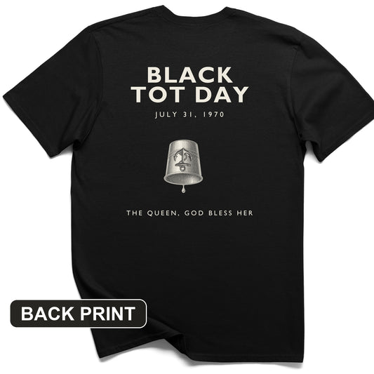 Black Tot Day Back Print T-Shirt