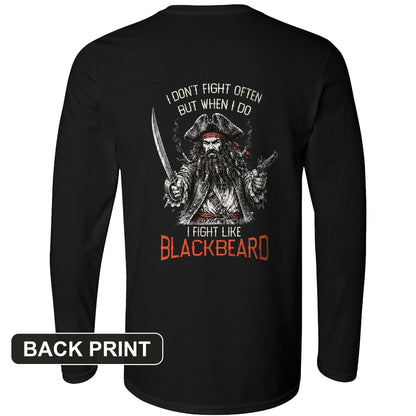 Blackbeard Back Print Long Sleeve T-Shirt