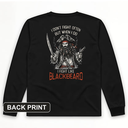Blackbeard Back Print Long Sleeve T-Shirt