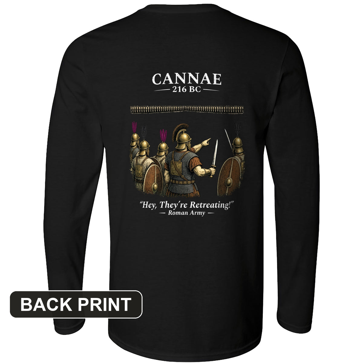 Cannae Back Print Long Sleeve T-Shirt