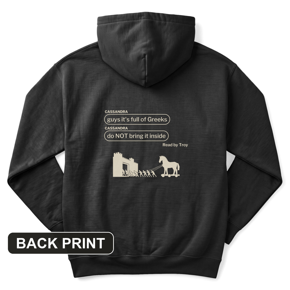 Cassandra Left On Read Back Print Hoodie