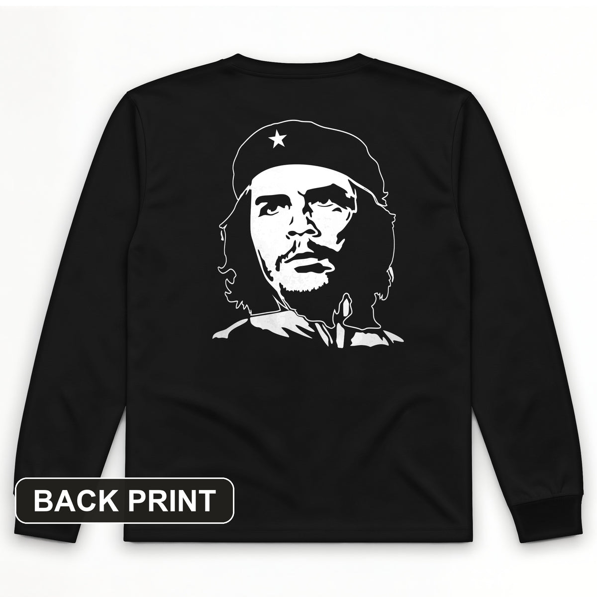 Che Guevara B&W Back Print Long Sleeve T-Shirt