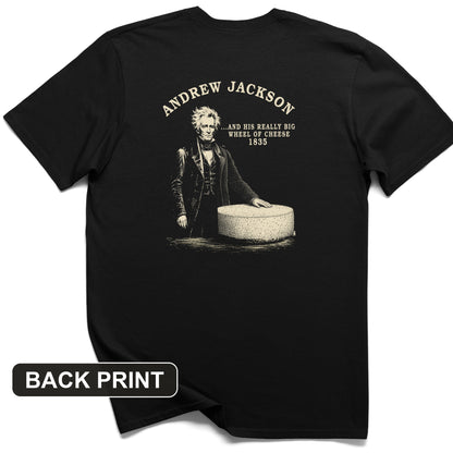 Cheese Wheel Back Print T-Shirt