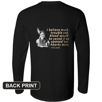Chief Joseph Open Hearts Back Print Long Sleeve T-Shirt