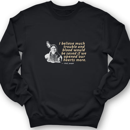 Chief Joseph Open Hearts Crewneck