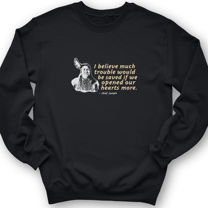 Chief Joseph Open Hearts Crewneck