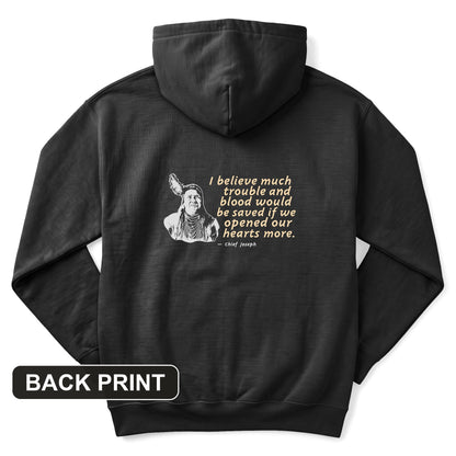 Chief Joseph Open Hearts Back Print Hoodie